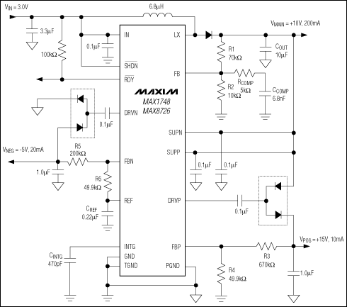 MAX1748,MAX8726: Typical Operating Circuit