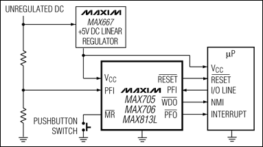 MAX705, MAX706, MAX707, MAX708, MAX813, MAX813L: Typical Operating Circuit MAX705, MAX706, MAX707, MAX708, MAX813, MAX813L: Typical Operating Circuit