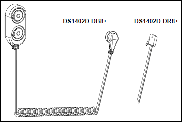 DS1402-BP8, DS1402-BR8, DS1402-RP8, DS1402D-DB8, DS1402D-DR8: Blue Dot Receptor Cables