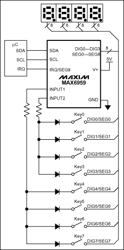 MAX6958, MAX6959: Typical Operating Circuit