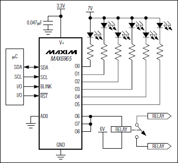 MAX6965: Typical Application Circuit