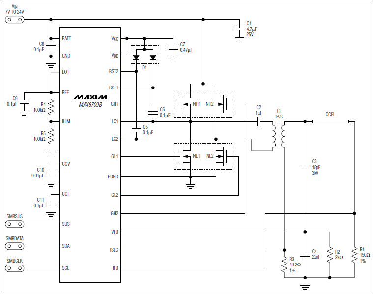 MAX8709B: Typical Operating Circuit