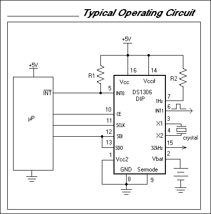 DS1306: Typical Operating Circuit