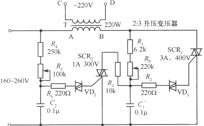 升压型220v可控硅交流稳压器