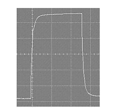 IGD515EI输出端加MOS管时IGBT的驱动波形(-14V~+12V, 5V/div, 5μs/div)