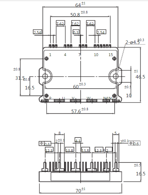  6MBP30RH060 װγߴͽṹͼ