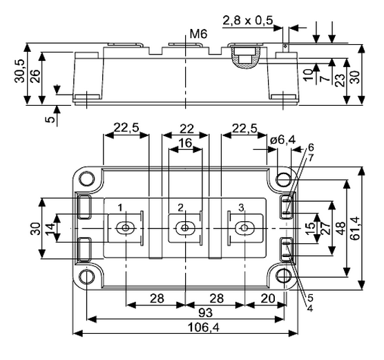 ӢBSM200GB120DLCηװߴͽṹͼ