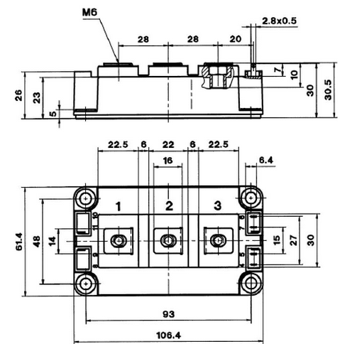 赛米控SKM400GB124D 外形封装尺寸和结构图